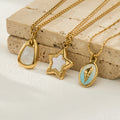 Gold Pendant Necklaces Star Teardrop Shell Charm Styles view 2