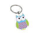 Metal Owl Keychain With Split Ring, Pink And Blue-Green Styles view 5