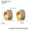 Four Row Crystal Hoop Earrings in Seven Colors and Three Sizes view 7