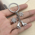 Metal Christmas Charm Keychains in 8 Winter Holiday Styles view 2