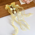 Organza Flower Bow Duckbill Hair Clips Pearl Streams view 7