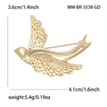 Gold Silver Openwork Flying Swallow Bird Brooch Two Finishes view 4