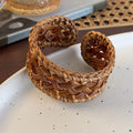 Woven Rattan Open Bangles Brown Natural Cane 4 Styles view 8