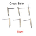 Slim Bar Earring Posts With Hanging Loops in Eight Styles view 7