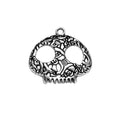 Floral Skull Pendant Metal Jewelry Making Component In 3 Finishes view 5