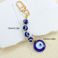Gold-Tone Evil Eye Bead Keychain With Glass Disc Pendant view 3