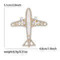 Rhinestone Airplane Brooch Shell Body Gold Silver Pin view 6