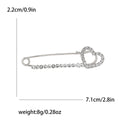 Double Heart Crystal Safety Pin Brooch in Gold or Silver Tone view 7