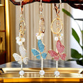 Jeweled Small Butterfly Tassel Keychains with Fortune Loops and Loop Only Options view 4