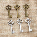 Vintage Key Charms in Antique Bronze and Silver Finishes view 4
