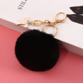 Fluffy Pom Pom Ball Keychain With Rhinestone Angel Charm view 3