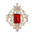 Gold Filigree Center Gem Rhinestone Brooch Four Colors view 5