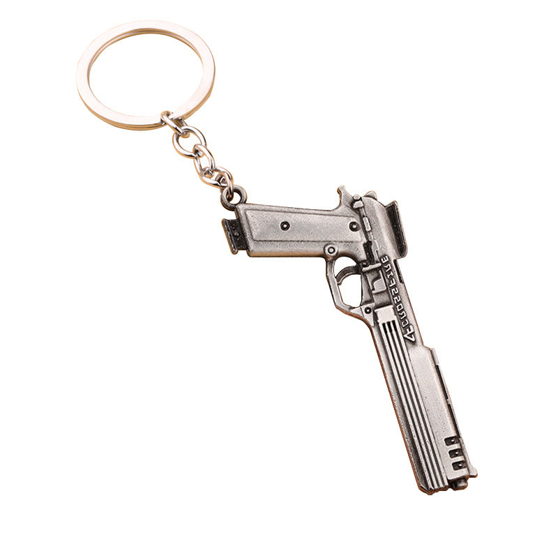 Creative Metal Mini Gun Model Keychain Alloy Car Accessory
