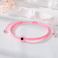 Colorful Single Blue Evil Eye Adjustable Cord Bracelets in Ten Designs view 12