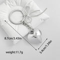 Puffy Metal Heart Charm Keychain With Bow Or Pearl Accent view 4