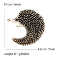 Curled Hedgehog Brooch in Antique Gold and Silver Tone view 6