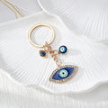 Rhinestone Blue Evil Eye Keychains in Heart, Round and Eye Shapes view 5