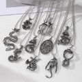 Silver Tone Dragon Pendant Necklaces on Ball Chains in Six Designs view 1
