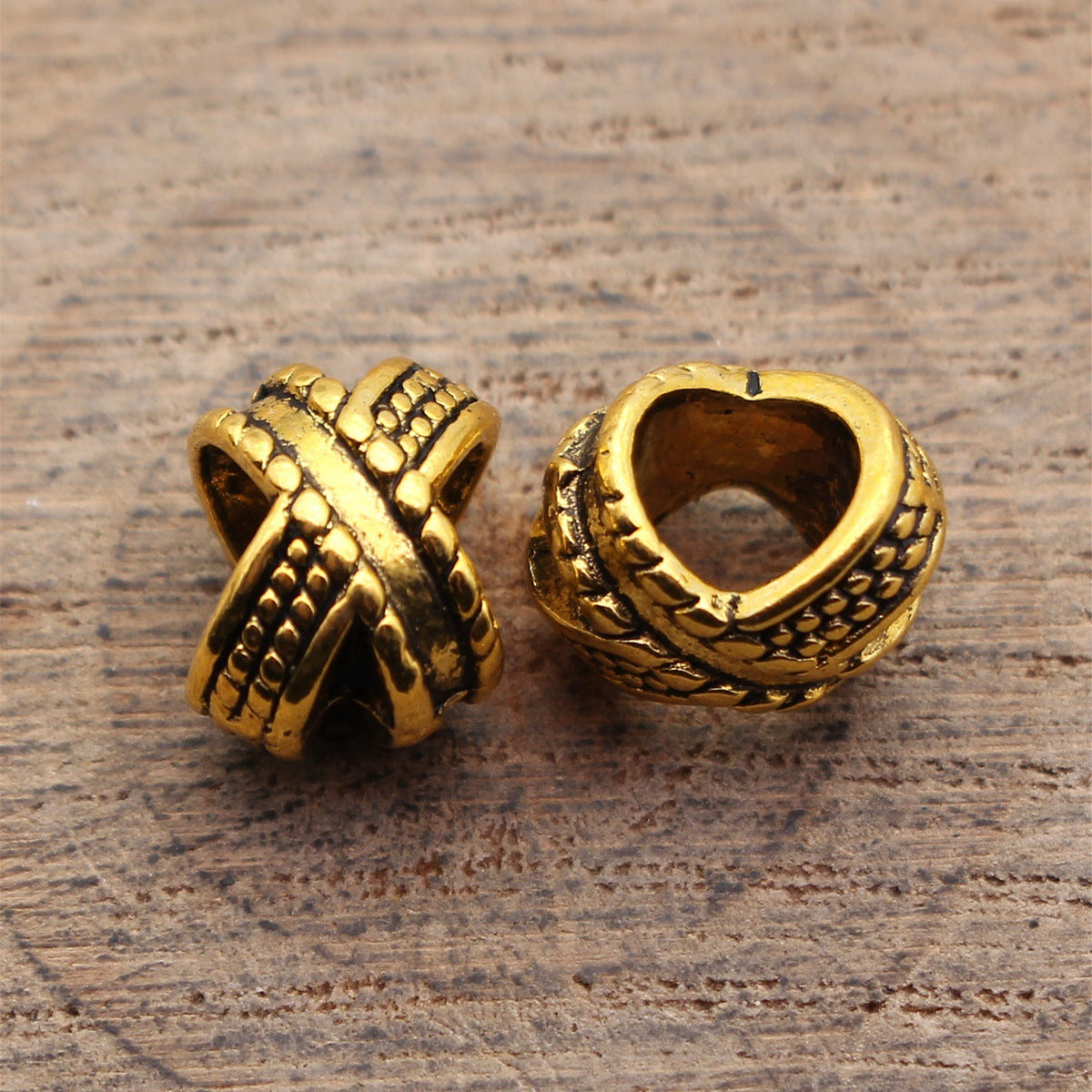 11x9x8.6mm 1.5g Multicolor Zinc Alloy X Shape Textured Large Hole Beads for Dreadlock Jewelry Making