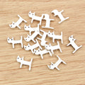 Minimal Cat Silhouette Charms in Bright Silver Finish view 3