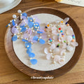 Shell Sequin and Bead Cascade Earrings Statement Jewelry Design view 2