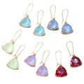 Aurora Triangle Crystal Drop Earrings Gold Hooks 5 Colors view 5