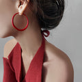Red Enamel Hoop Earrings in Ten Sculptural Styles Decorative Jewelry view 10