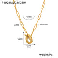 Snake Chain Zircon Necklace And OT Toggle Paperclip Chain Styles view 7