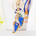 Blue Mini High Top Shoe Keychain with Optional Braided Wrist Loop view 3