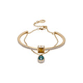 Square Yellow Crystal Green Teardrop Cuff Bracelets view 5