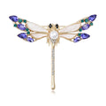 Dragonfly Brooch With Pearl and Blue Green Crystal Wings view 1