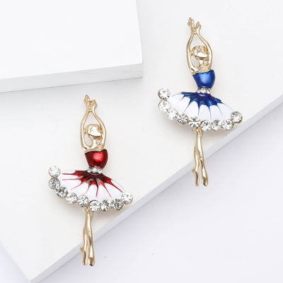 ballerina figure brooch shown from the front