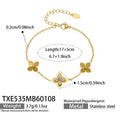Gold Stainless Clover Flower Zircon Jewelry Set Pieces view 7