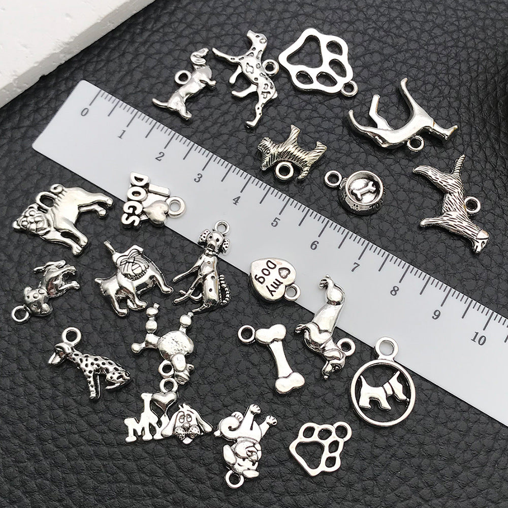 Antique Silver Zinc Alloy Dog Animal Charm Pendant Style 5779 for Bracelet Necklace DIY