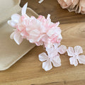 Fabric Flower Cascade Duckbill Hair Clips Pink Purple view 6