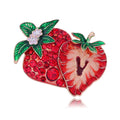 Red Strawberry Enamel Metal Brooch Pin for Jackets and Lapels view 1