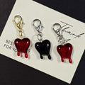 Dripping Heart Lobster-Clasp Charms in Red and Black Finishes view 3