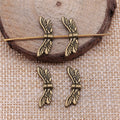Butterfly Wing Small Hole Metal Bead in Three Vintage Finishes view 4