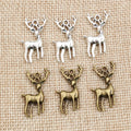 Standing Stag Charms with Antlers in Two Antique Finishes view 4