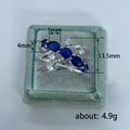 Silver Tone Blue Oval Crisscross Multi Band Ring Sizes 6-10 view 4