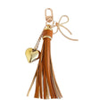 PU Leather Tassel Charm With Bow And Heart Pendant view 5
