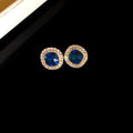Spiral Crystal Stud Earrings In Five Color Accents view 9