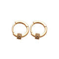 Crystal Pave Huggie Earrings in Three Metal Finishes view 5