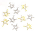 Slim Crystal Star Charms in Gold Tone and Silver Tone view 4