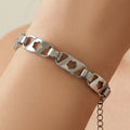 Flower Cutout Link Bracelets in Gold and Silver Tone view 3