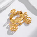 Gold Tone Pumpkin Metal Brooch Pin for Jackets and Lapels view 3