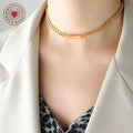 Cuban Chain ID Bar Plate Necklace Bracelet Gold Steel Tone view 3