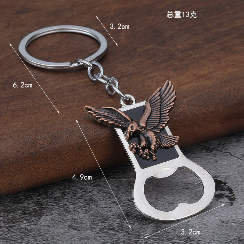 Eagle Enamel Bottle Opener Zinc Alloy Keychain Bag Charm