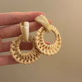 Woven Rattan Floral and Starfish Statement Earrings Collection view 1