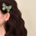 Knit Mesh Butterfly Duckbill Hair Clips Green Blue view 6
